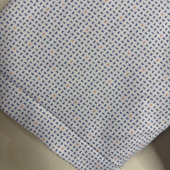 Peter Millar Polo Shirt Mens Large Blue Sailboat Microprint Summer Comfort Golf - Picture 3 of 10